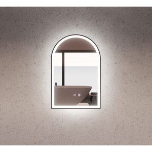 AR2 Arch LED Mirror With Matte Black Framed 600 * 900